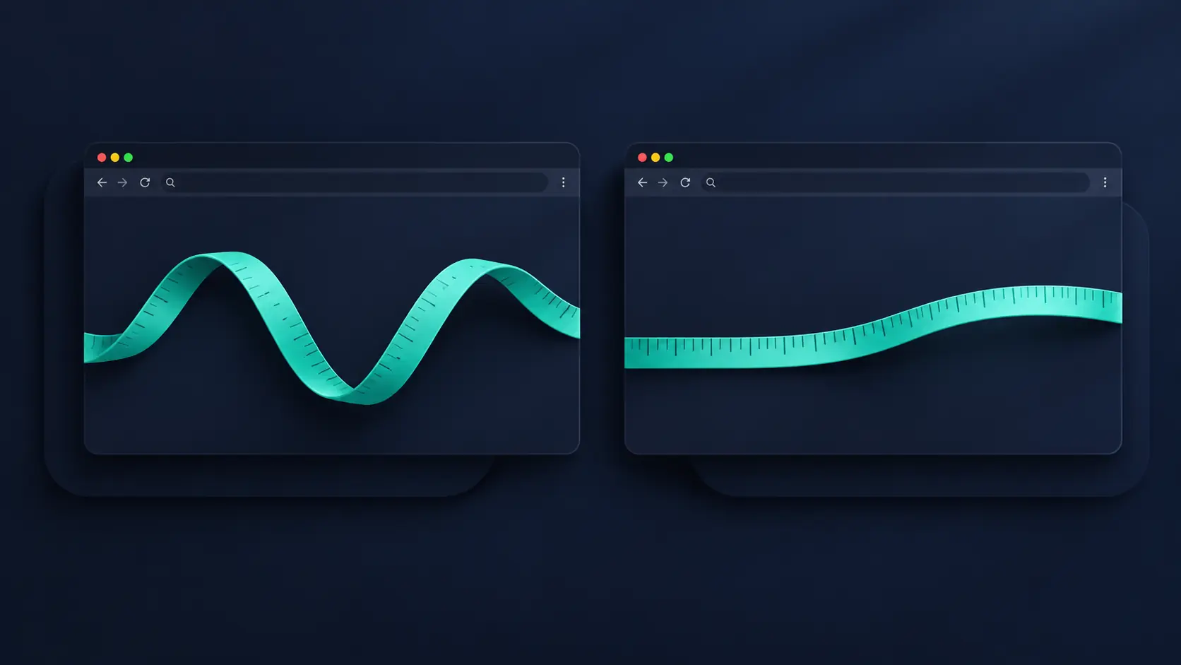 Concept comparison: a prominent motion wave beside a quieter alternative.
